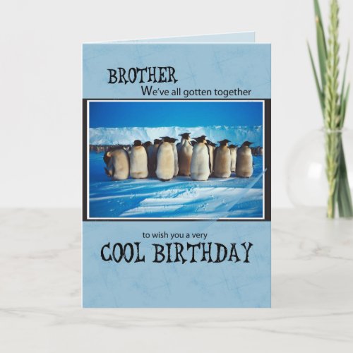 Brother Birthday Penguin all of Us Card