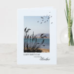 Brother Birthday, Seaside Scene Card<br><div class="desc">A lovely birthday card for a brother. A seaside scene with silhouetted grass and seagulls. A lovely tranquil scene to promote memories of seaside holidays.</div>