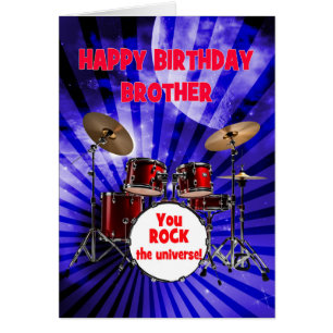 Brother Birthday You Rock Drums Cards