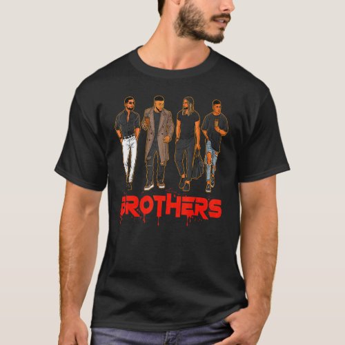 Brother Black Hispanic Caucasian Men Friends Broth T_Shirt