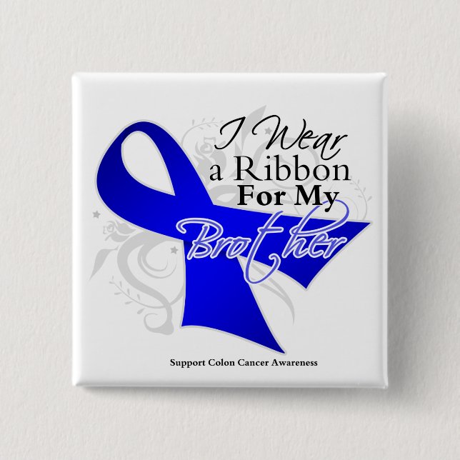 Brother Blue Ribbon - Colon Cancer Button (Front)