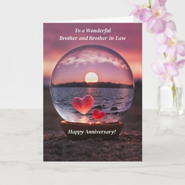 Brother Brother in Law Husband Happy Anniversary Card (Orchid)