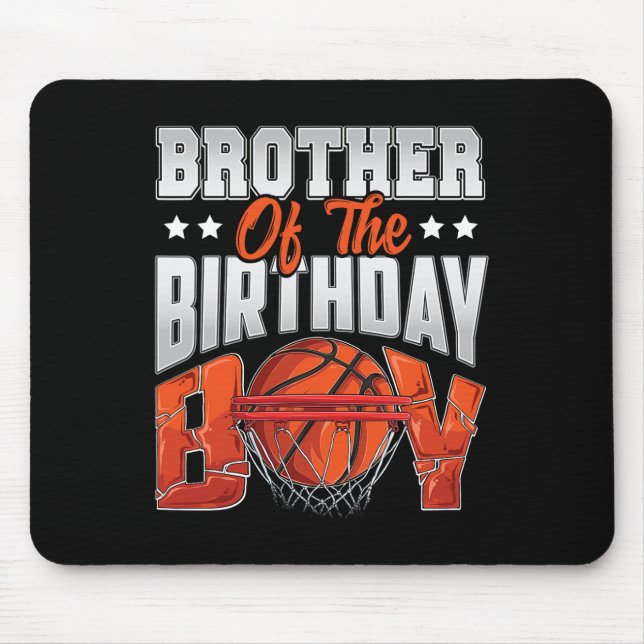 Brother Bysketbyll Birthday Boy Family Byller B-da Mouse Pad (Front)