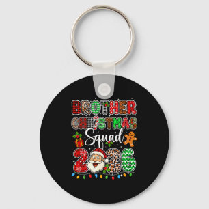 Brother Christmas Crew 2026 Leopard Funny Santa Fa Keychain