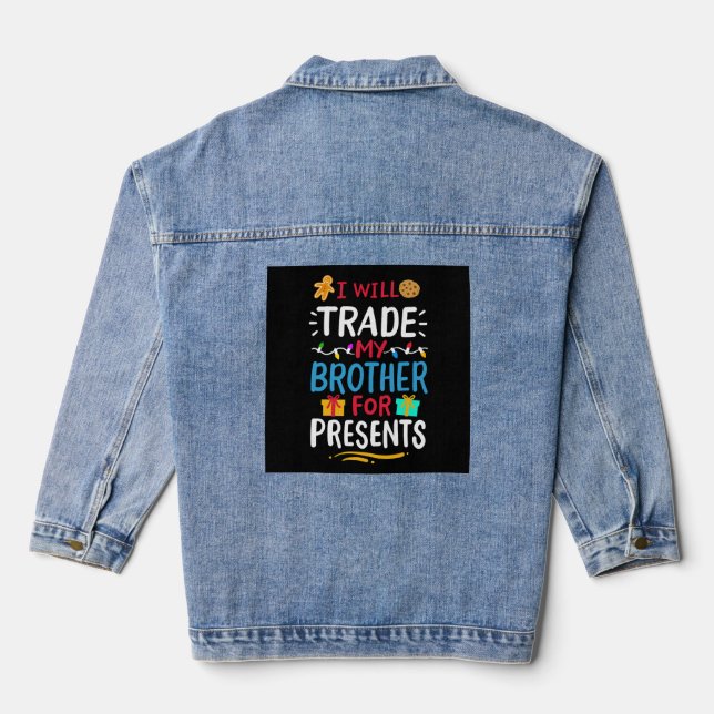 Brother Christmas Denim Jacket (Back)