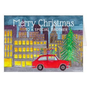 Brother Christmas in the City Customizable Cards