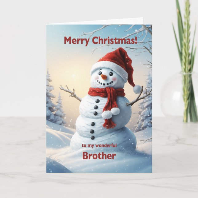 Brother Christmas Snowman  Holiday Card (Front)