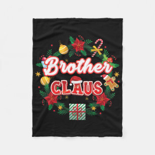 Brother Claus Christmas Santa Laurel Wreath Mistle Fleece Blanket