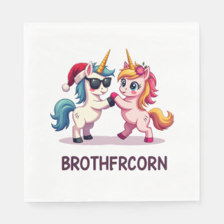 Brother-corn Unicorn Matching Family Pajama Christ Napkins