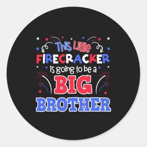 Brother Cute 4th Of July Pregnancy Announcement Gi Classic Round Sticker