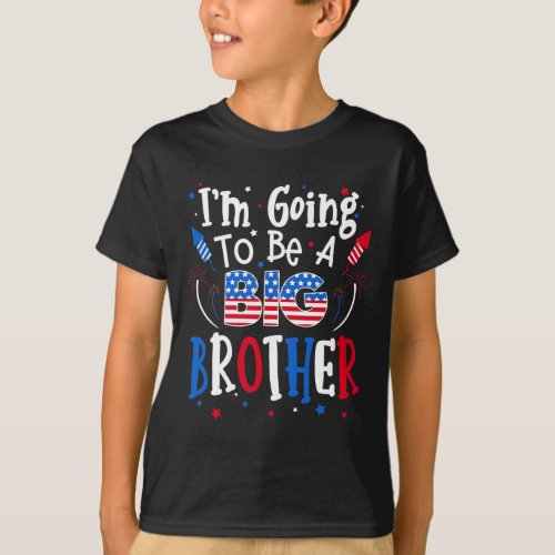 Brother Cute 4th Of July Pregnancy Announcement Gi T_Shirt