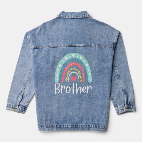 Brother Cute Sibling Family Matching Rainbow  Denim Jacket