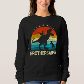 Brother Dinosaur Brothersaurus 2 Two Kids Christma Sweatshirt