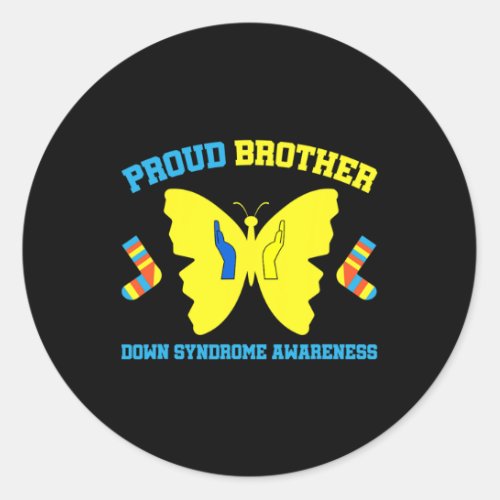 Brother Down Syndrome Awareness  Classic Round Sticker