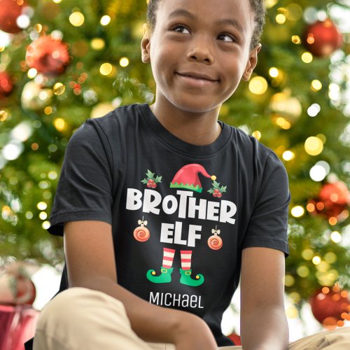 Brother elf family matching christmas outfit name T_Shirt
