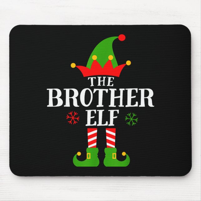 Brother Elf Funny Matching Family Group Christmas  Mouse Pad (Front)