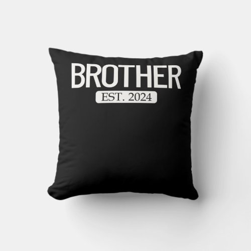 Brother Est 2024 New Bigger Brother Gift Boys Throw Pillow