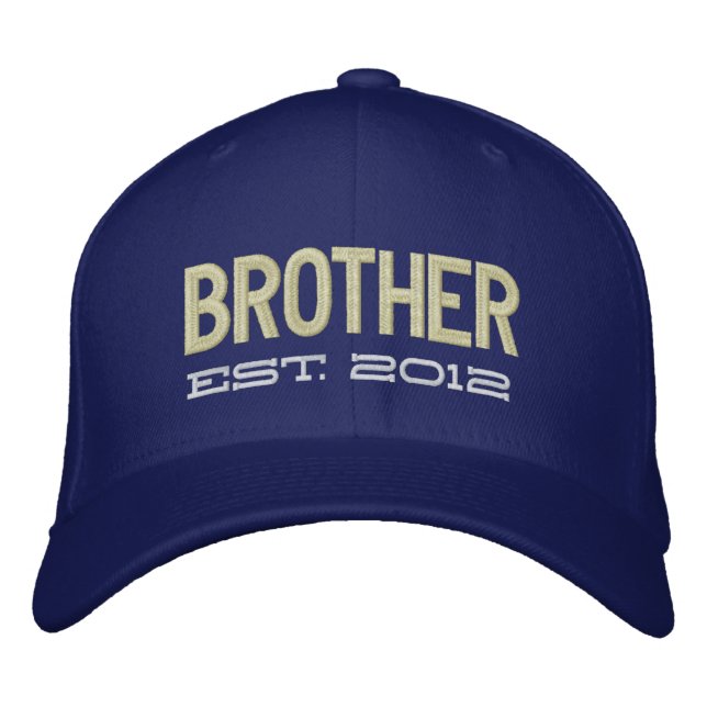 Brother Established 2012 (customizable) Embroidered Baseball Hat (Front)