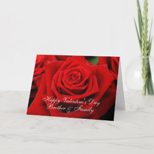 Brother & Family Happy Valentine's Day Roses Holiday Card