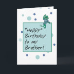 Brother Frog in Jeans, Birthday, Polka Dots Card<br><div class="desc">Great card to send to your brother to wish him a fun birthday that is hoping with fun! This  cartoon frog is waving his wishes</div>