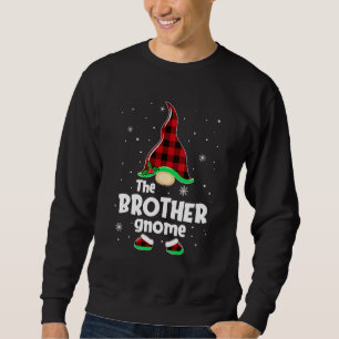 Brother Gnome Buffalo Plaid Matching Family Christ Sweatshirt