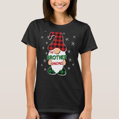 Brother Gnome Buffalo Plaid Matching Family Christ T_Shirt