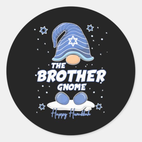 Brother Gnome Funny Hanukkah Family Matching Classic Round Sticker