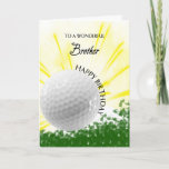 Brother Golfer Birthday Card<br><div class="desc">Give your golf loving brother a golfer card with an explosive golf theme! A soaring golf ball with the words 'To a wonderful brother'.</div>