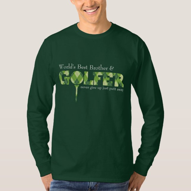 Brother Golfer tee argyle patterned green t-shirt (Front)