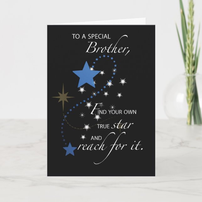 Brother Graduation Star Congratulations Card (Front)