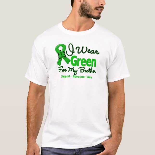 Brother - Green  Awareness Ribbon T-Shirt (Front)