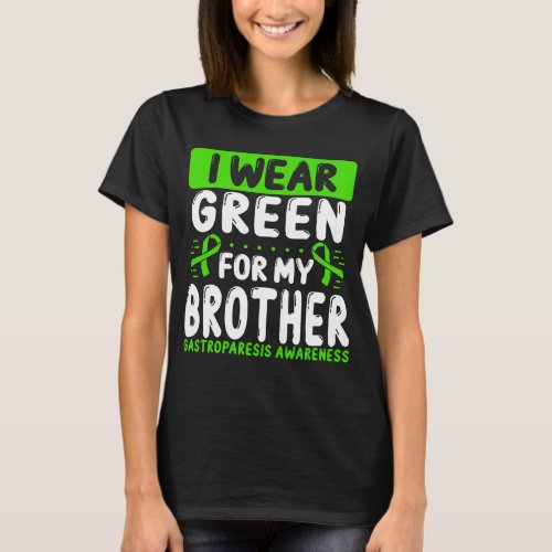 Brother Green Ribbon Twin Gastroparesis Awareness T_Shirt