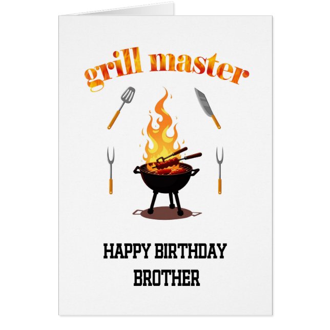 Brother Grill Master Birthday  Cards (Front)