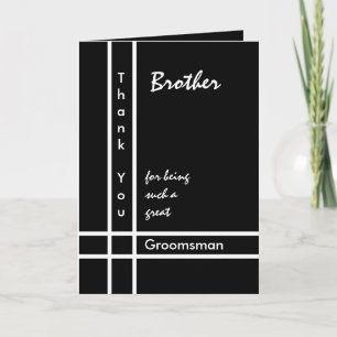 BROTHER - Groomsman Wedding Thank You Card