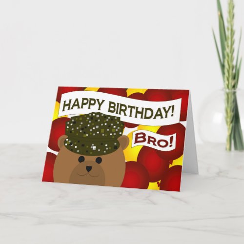 Brother _ Happy Birthday Army Soldier Card