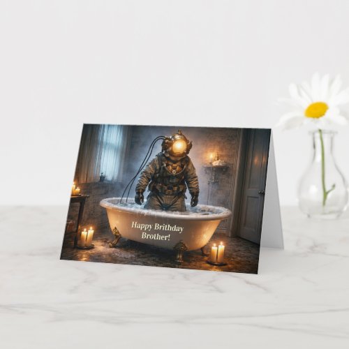 Brother Happy Birthday Humor Funny with Diver Card