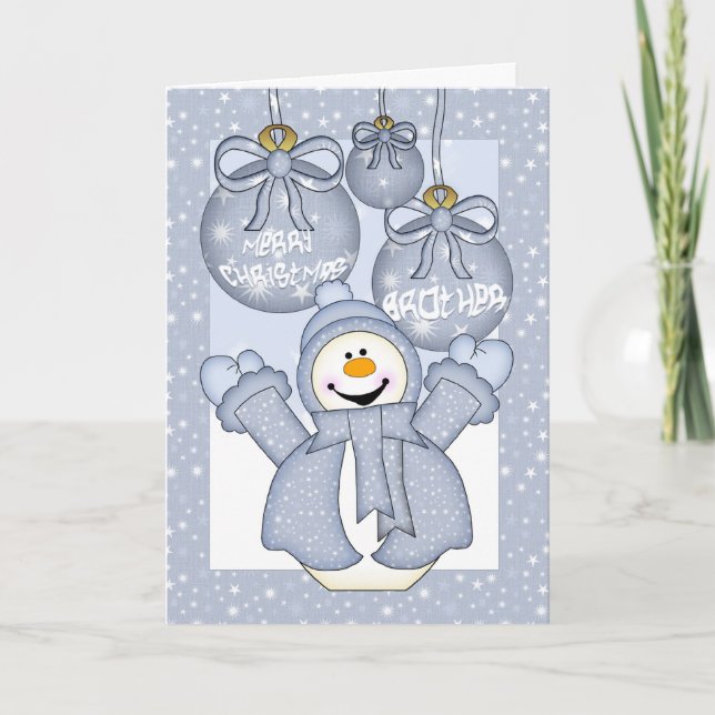 brother, happy snowman christmas card - merry chri (Front)