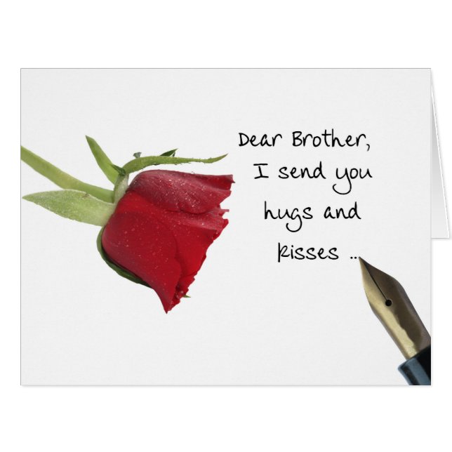 Brother Happy Valentine's Day Roses Cards (Front Horizontal)