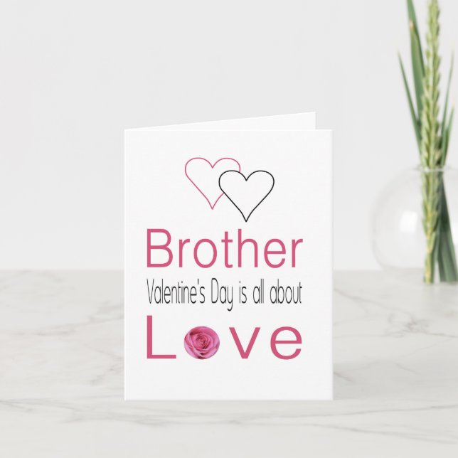 Brother Happy Valentine's Day Roses Holiday Card (Front)