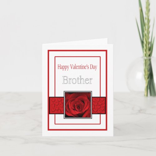 Brother Happy Valentines Day Roses Holiday Card