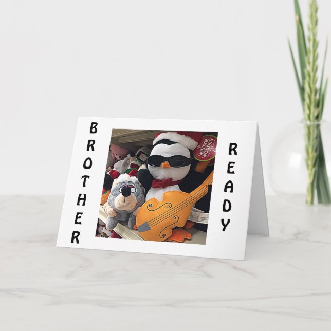 BROTHER "HOLIDAY SEASON"=PENQUIN ROCK/ROLLIN' HOLIDAY CARD (Front)