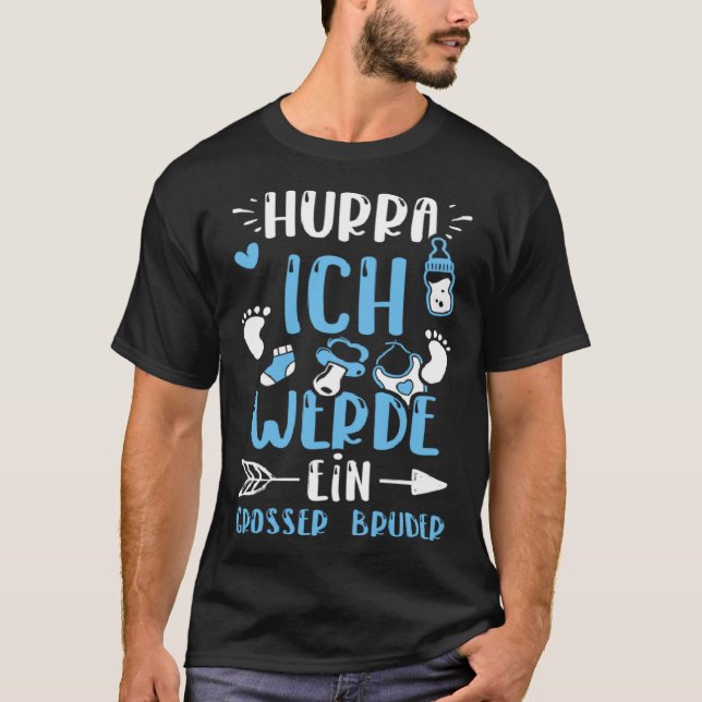 Brother Hurra Ich Werde Ein Großer Bruder  Baby Bo T-Shirt (Front)