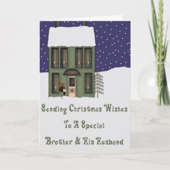 Brother & Husband Primsy House Christmas Card by freespiritdesigns at Zazzle