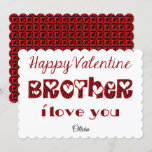 Brother I Love You Cute Cupid Typography Valentine Holiday Card