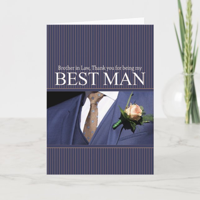 Brother in Law best man thank you Card (Front)