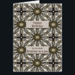 Brother-in-Law Birthday Abstract Mandala Design<br><div class="desc">A fun way to wish your brother-in-law a happy birthday. This card has a very masculine feel and is composed of interlocking geometric figures. The main color is brown,  with black and white. A lovely card that a man will appreciate.</div>