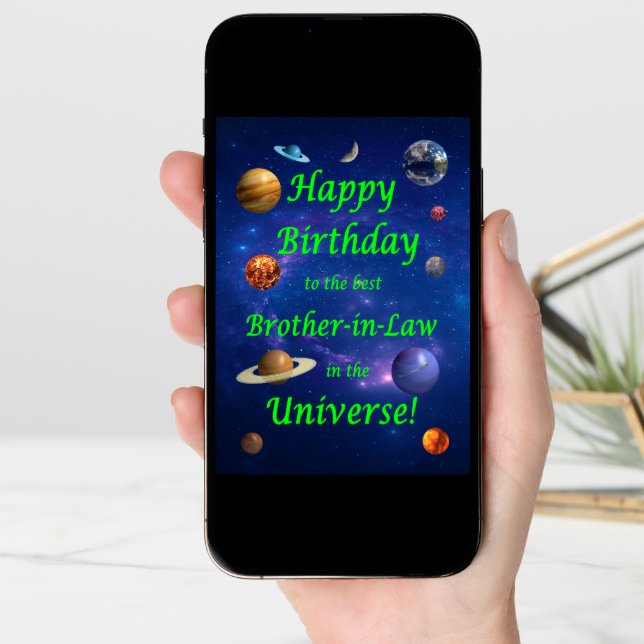 Brother in Law Birthday Best in the Universe  Card (Front Digital)