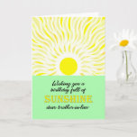 Brother in Law Birthday Bright Sunshine Card<br><div class="desc">Birthday card for a brother-in-law. A wish for a birthday full of sunshine. A bright and cheerful card showing a glowing sun sending down bright rays of sunshine.</div>