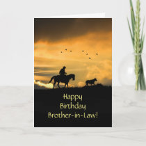 Brother in Law Birthday Cowboy and Horse Card