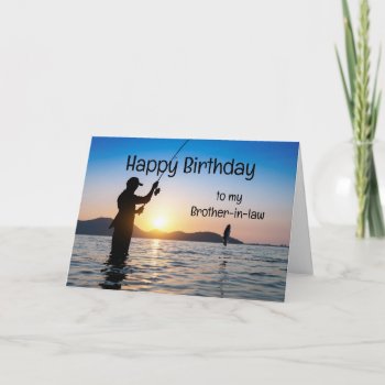 Brother-in-law Birthday Fishing Therapy Forest  Card by countrymousestudio at Zazzle
